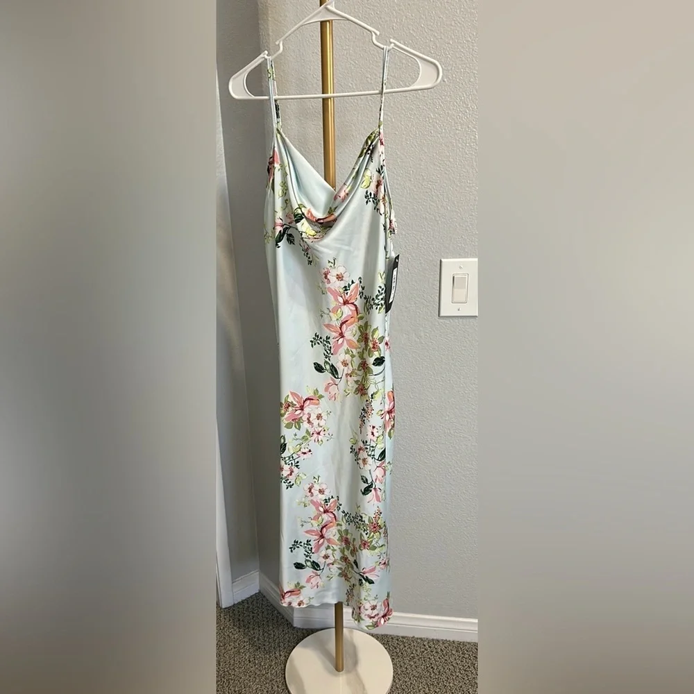 Bebe slip dress. Size M. NWT! Has a very light blue tint to it. Midi dress. - Picture 2 of 8